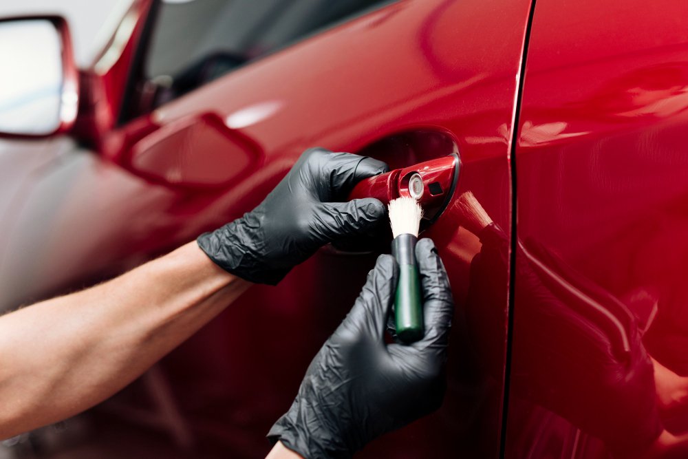 A close-up of a car being painted10