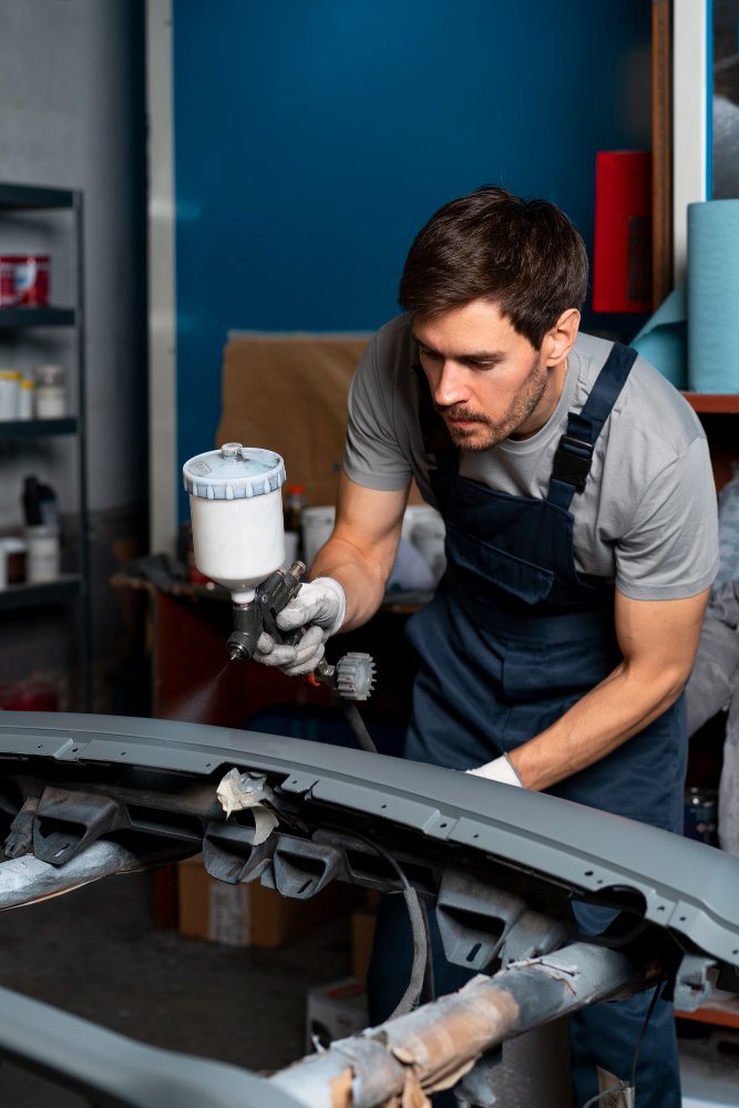 Preparing a car before spray painting11
